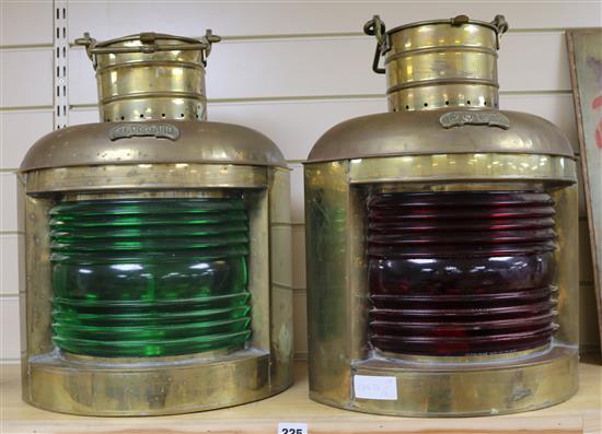 A pair of modern ships lights